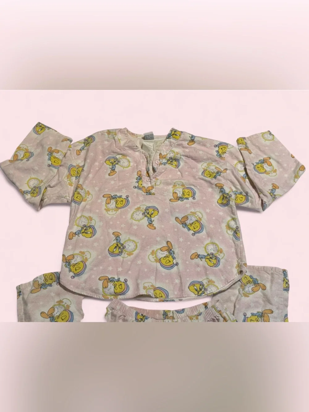 Warner Bros. Vintage Rare 1999 Pink Tweety Bird Pajama Set Women’s M